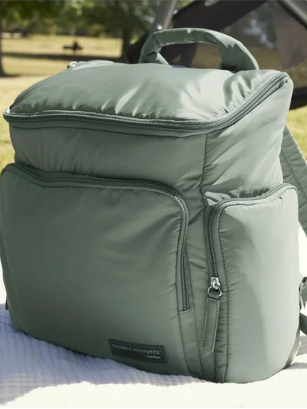 Green Diaper Bag with straps